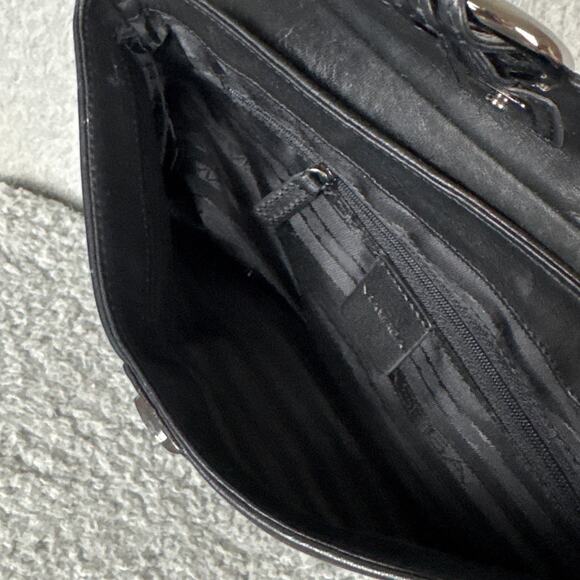 Via Spiga.Embossed Clutch Africa Collection Black Leather Indie Boho Designer - Picture 7 of 12